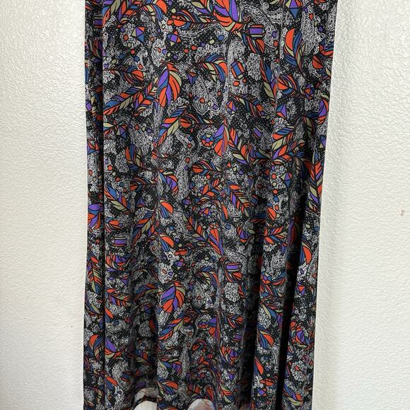 LuLaRoe Maxi Skirt Women XS Boho Tribal Feather Jersey Knit Colorful Comfort - Picture 4 of 10
